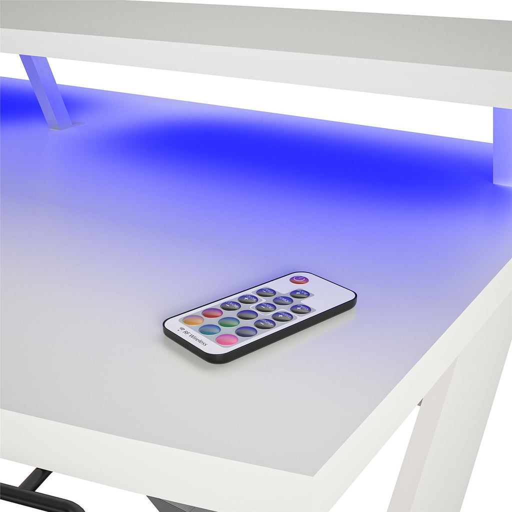 Xtreme Gaming Desk with Riser, White