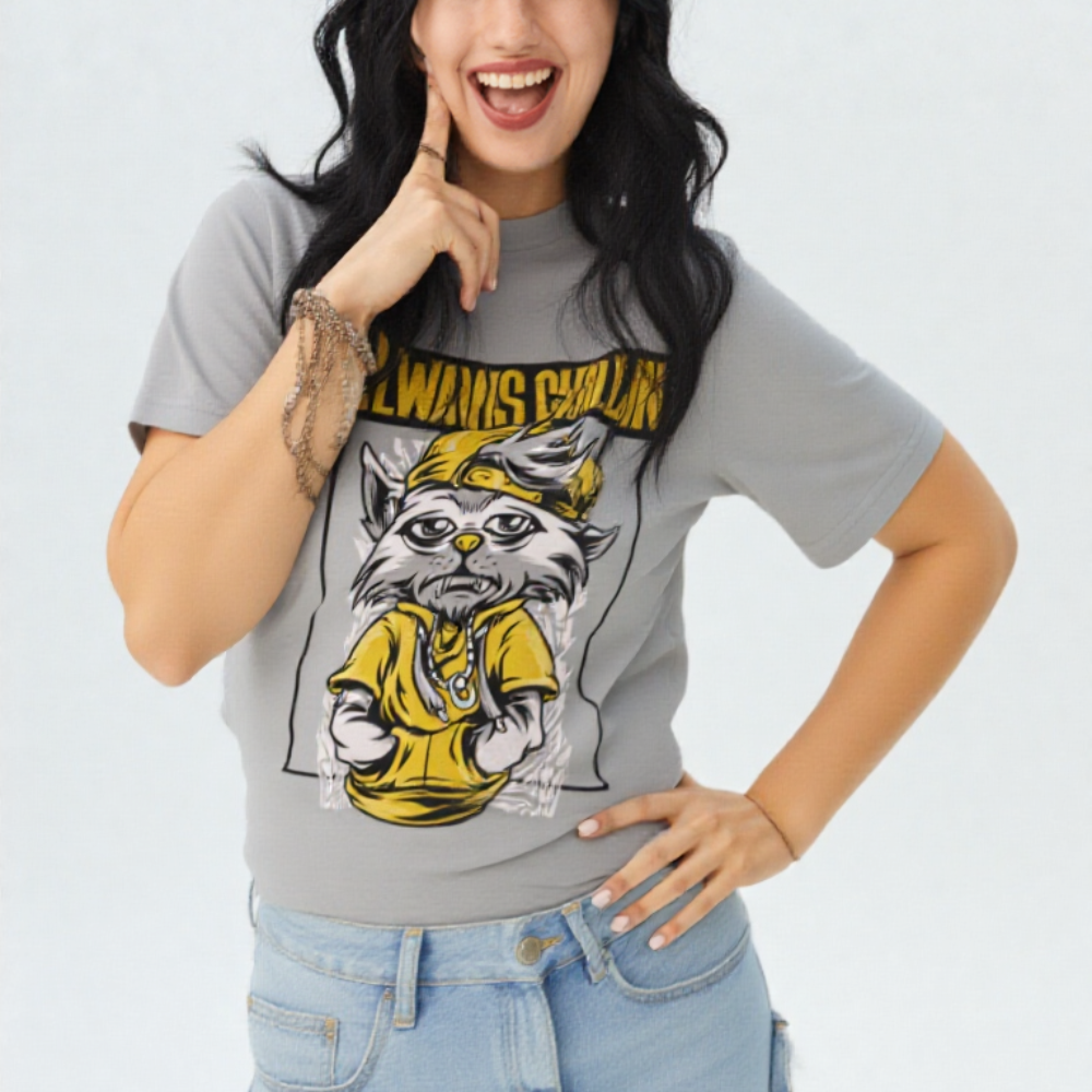 Always Chillin Cat Graphic T-Shirt