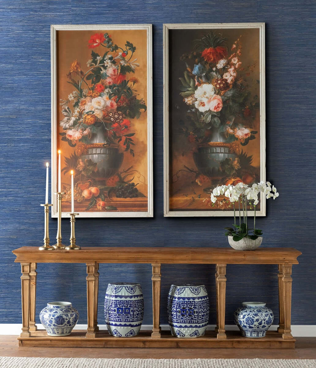 Blue and White Chinoiserie Porcelain Garden Stool