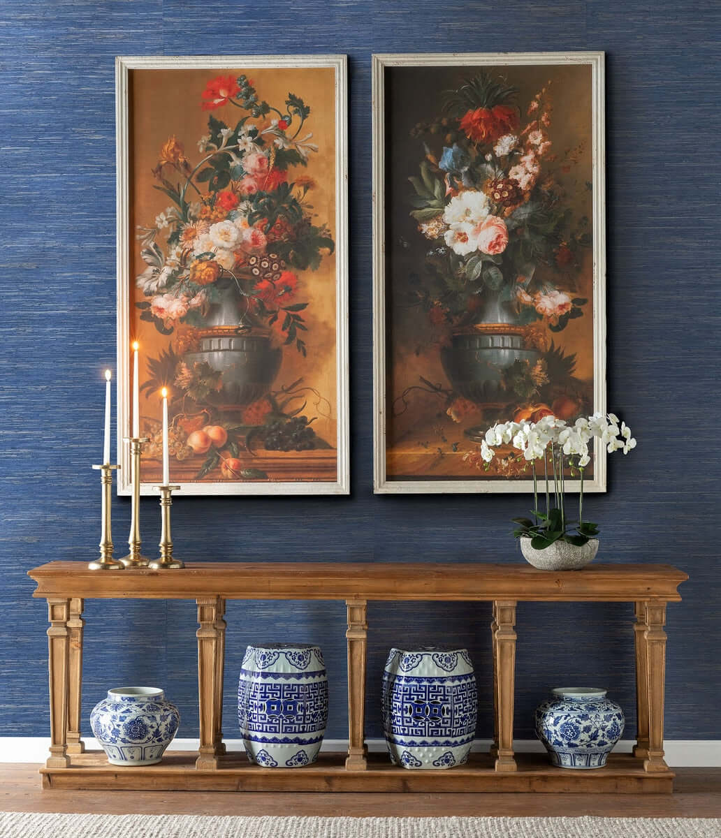 Blue and White Chinoiserie Porcelain Garden Stool
