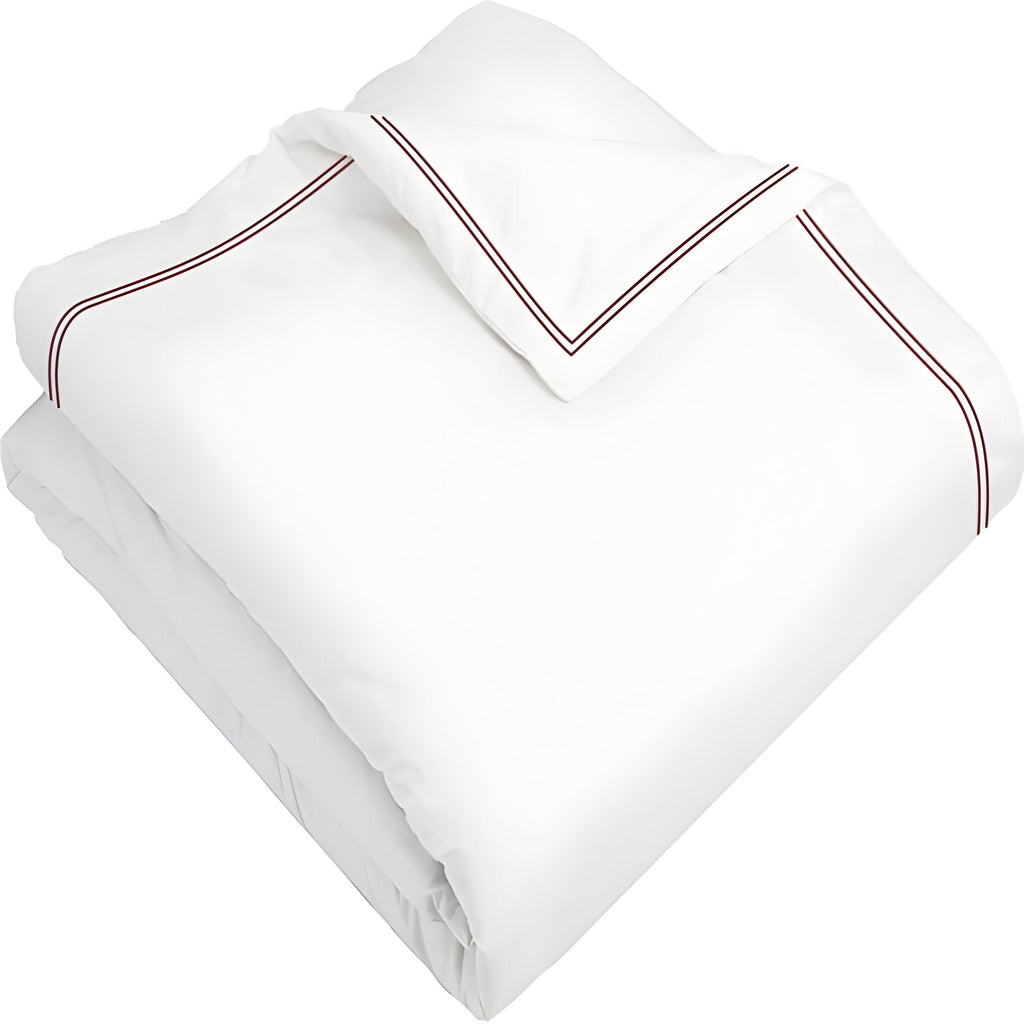 400TC Cotton Double Edge Embroidery Sateen Solid Duvet Cover Set
