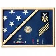 Flag Display Case American Flag Box Burial Flag Case - Walnut