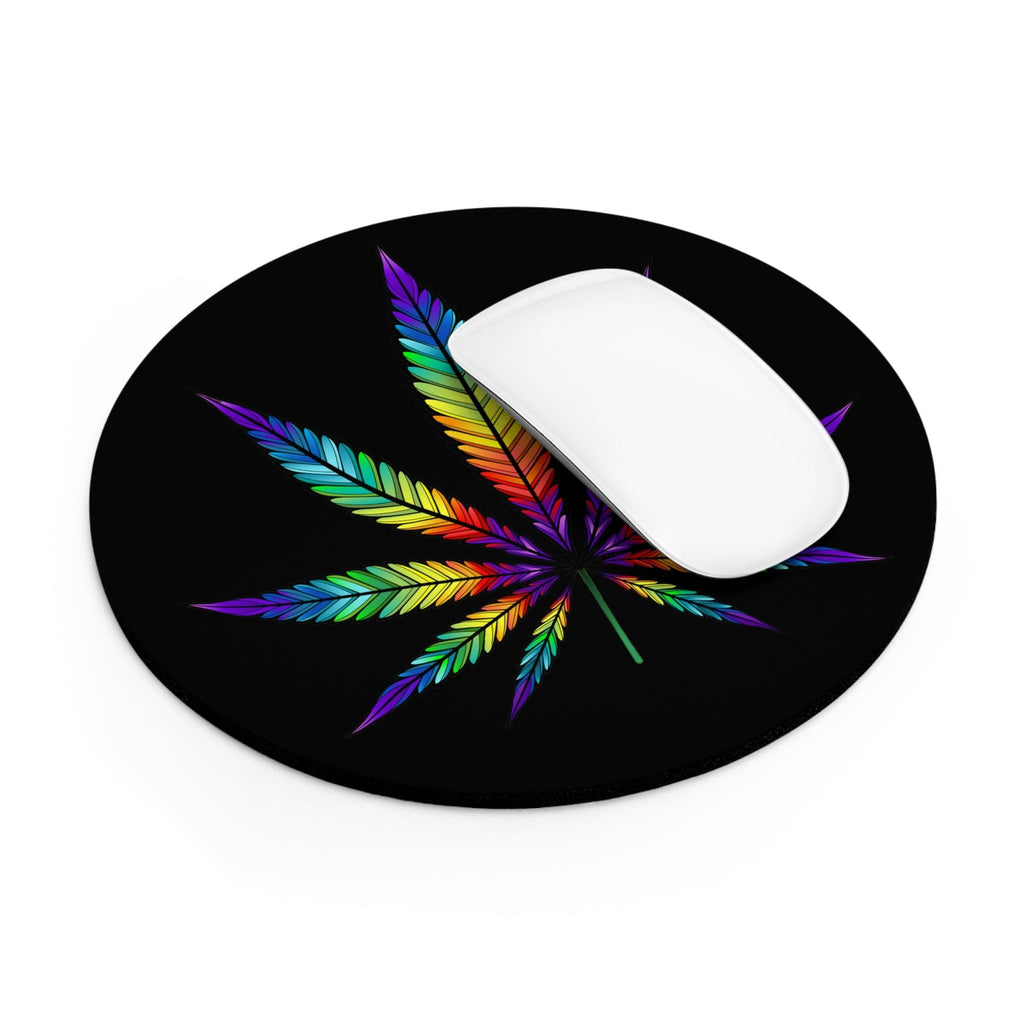 Rainbow Marijuana Leaf Mouse Pad