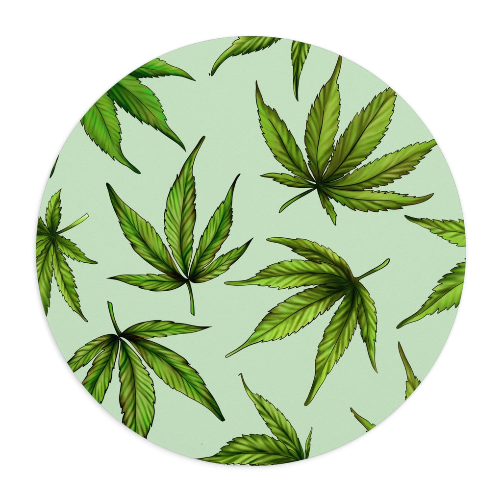 Green Marijuana Leaves Mouse Pad