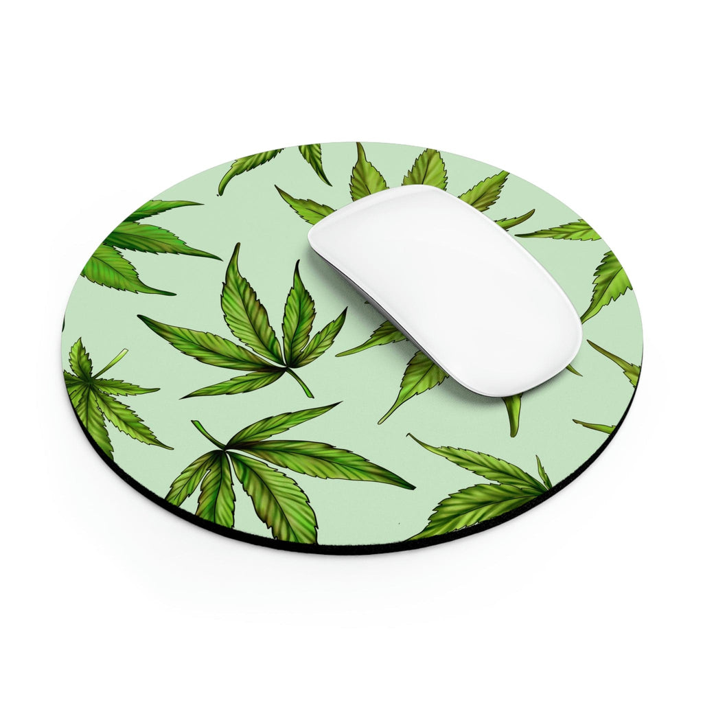 Green Marijuana Leaves Mouse Pad