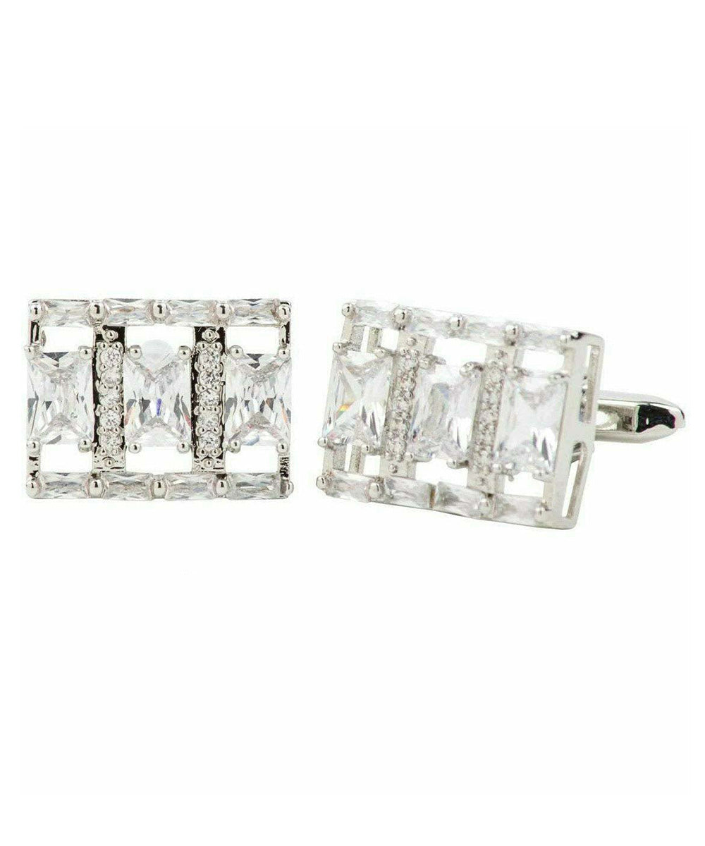 Vittorio Vico Silver Iced Wedding Cufflinks in Gift Box: CL105x Series