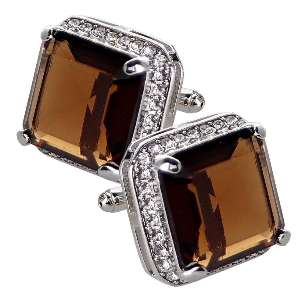 Vittorio Vico Large Big Square Crystal Colorstone Cufflinks: CL 70XX Series