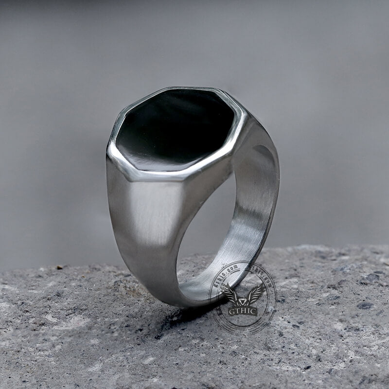 Classic Octagon Stainless Steel Ring