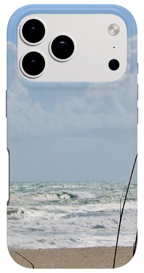Cloudy Seaside with Tall Grasses - Phone Case