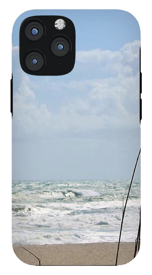 Cloudy Seaside with Tall Grasses - Phone Case