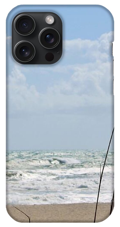 Cloudy Seaside with Tall Grasses - Phone Case