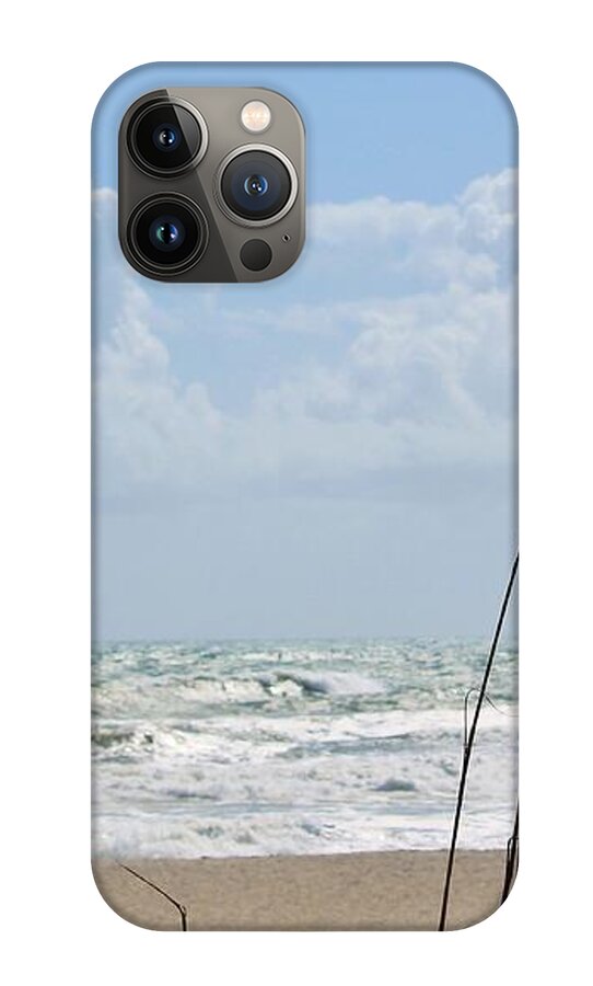 Cloudy Seaside with Tall Grasses - Phone Case
