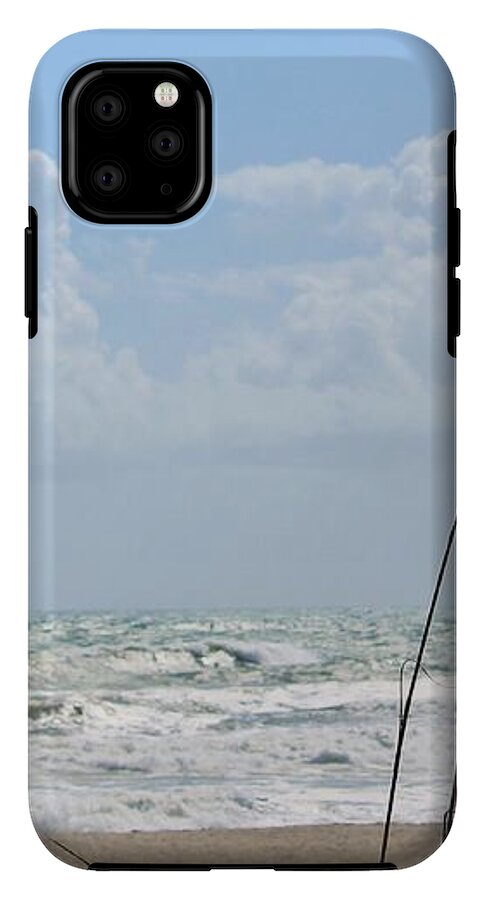 Cloudy Seaside with Tall Grasses - Phone Case