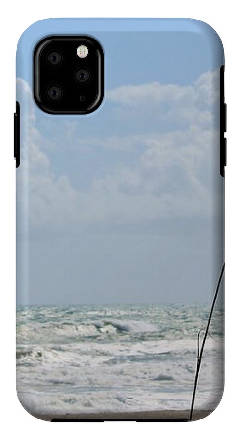 Cloudy Seaside with Tall Grasses - Phone Case