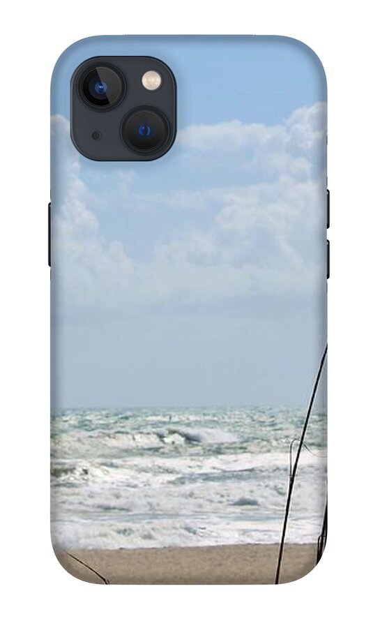 Cloudy Seaside with Tall Grasses - Phone Case