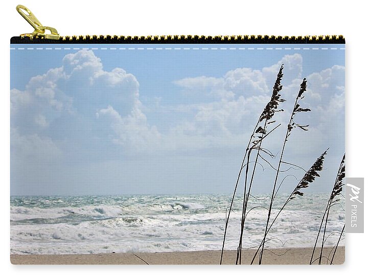 Cloudy Seaside with Tall Grasses - Zip Pouch