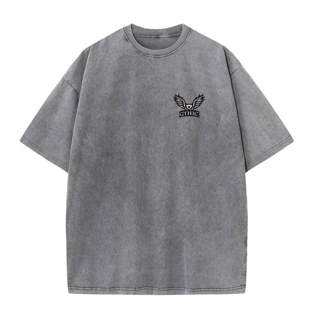 Multicolor Gthic Logo Vintage Washed T-shirt