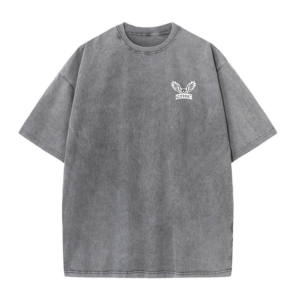 Multicolor Gthic Logo Vintage Washed T-shirt
