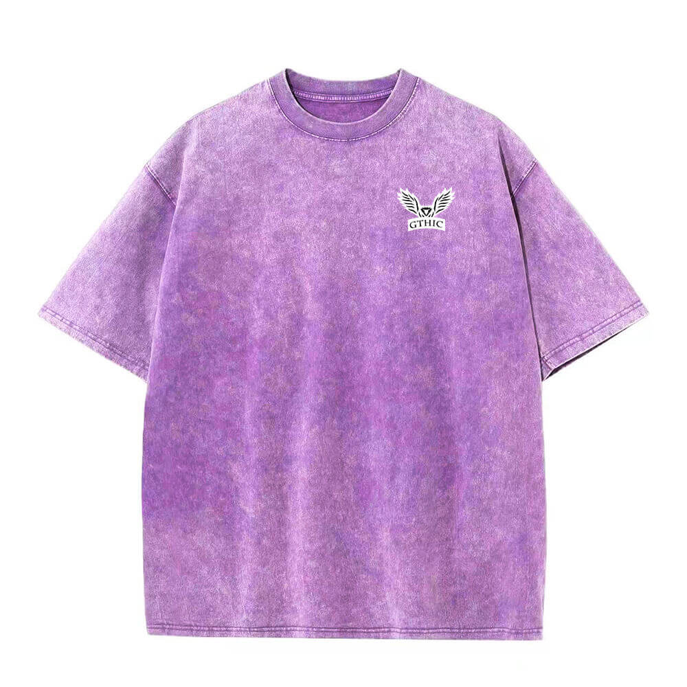 Multicolor Gthic Logo Vintage Washed T-shirt