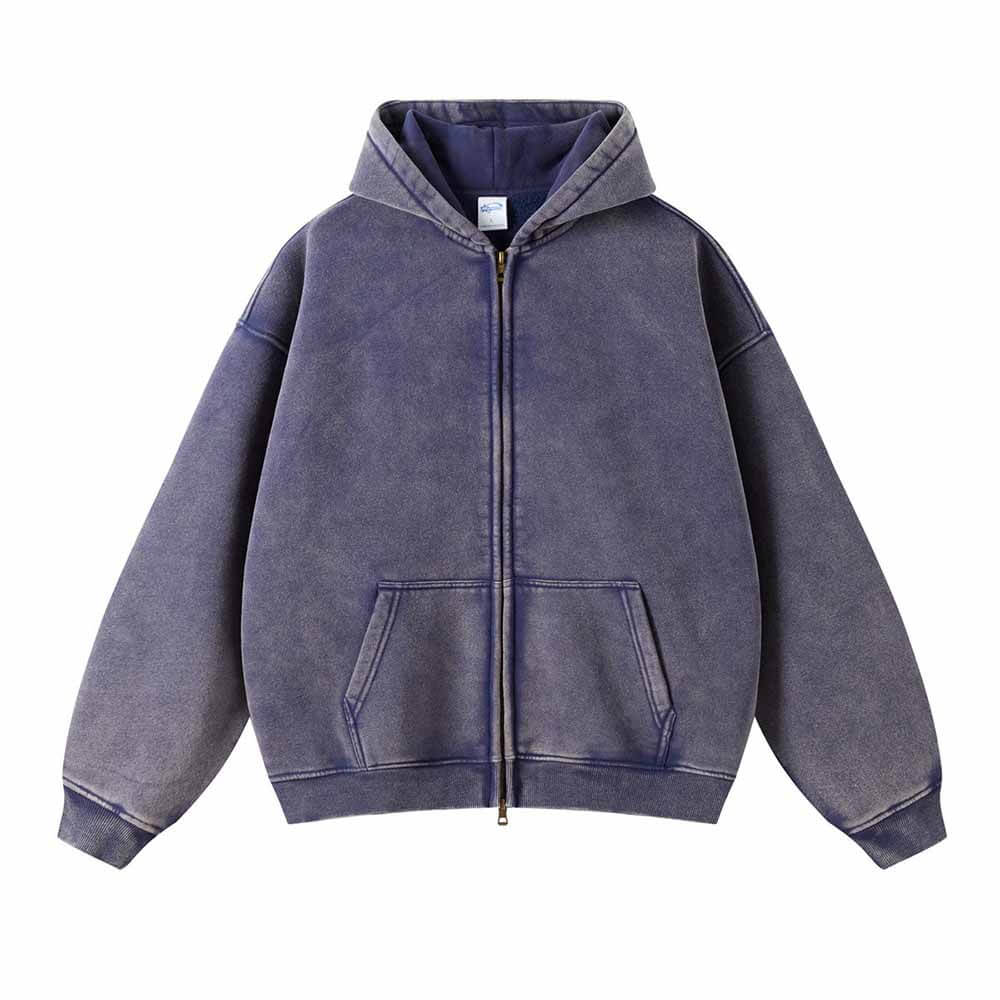 Multicolor Vintage Washed Hoodie And Pants Set