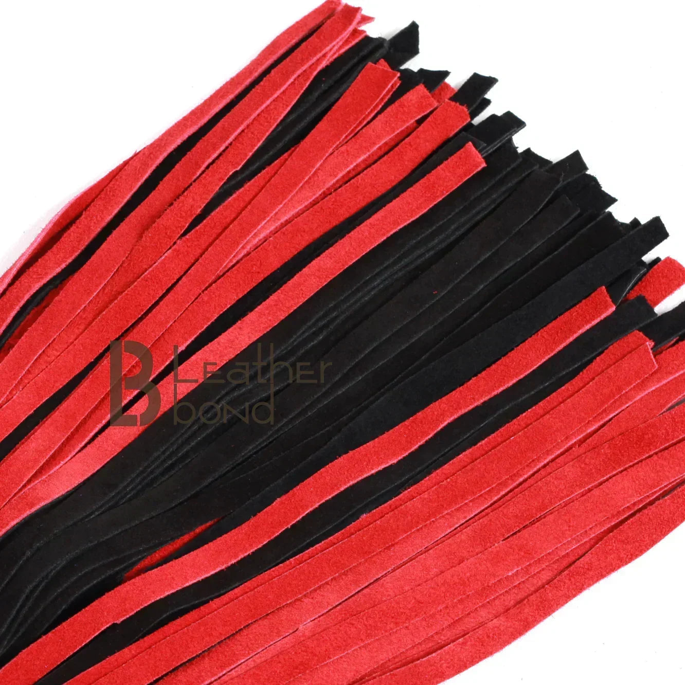 ❤️🖤 Real Genuine Cowhide Suede Leather Flogger 75 Falls Red & Black Heavy Duty Thuddy Whip