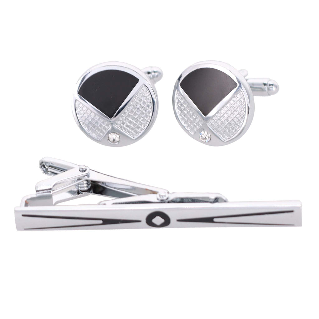 Vittorio Vico Gold Rhinestone Cufflinks & Tie Bar Set in Gift Box