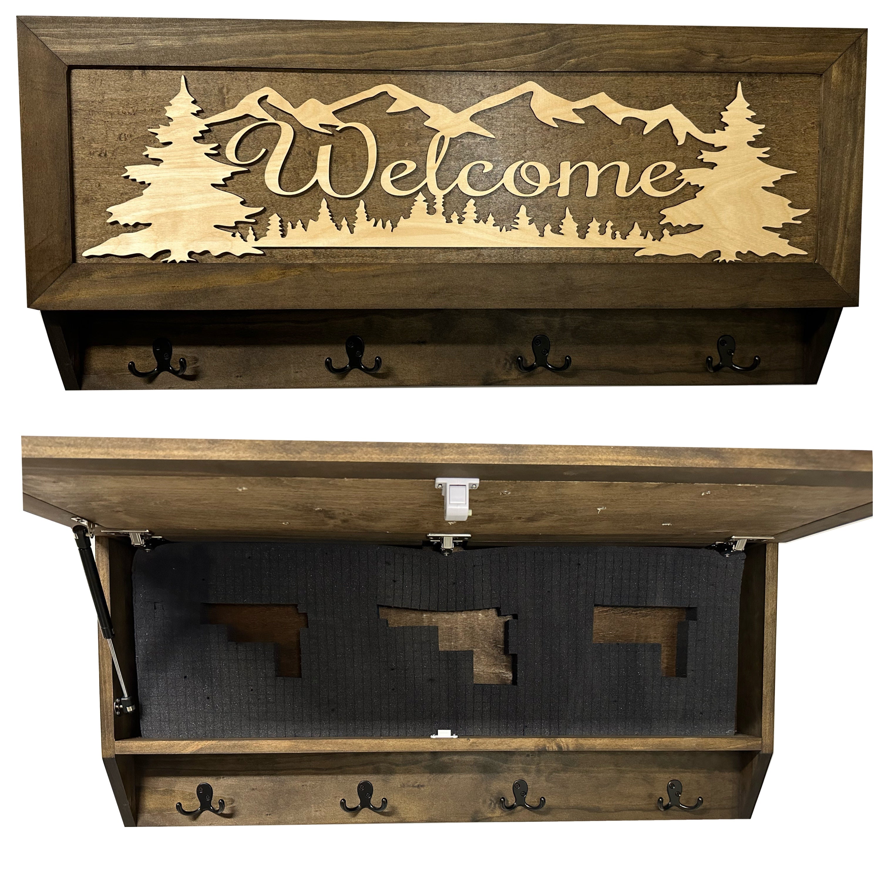 Coat Rack Hidden Gun Storage - Welcome