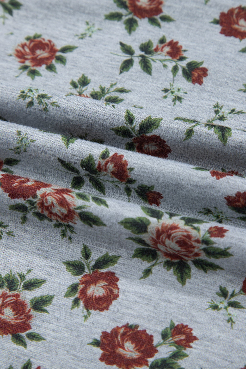 Plus Size Floral Denim Patchwork Polo Tee