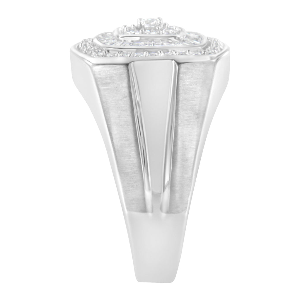 14K White Gold Men's Diamond Band Ring (1 cttw, H-I Color, SI1-SI2 Clarity)