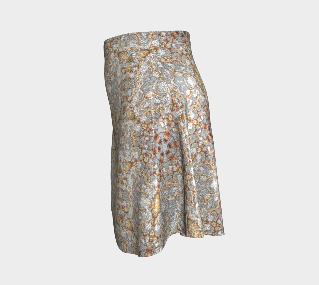 Gold Star Pattern Glittery Flared Short Skirt