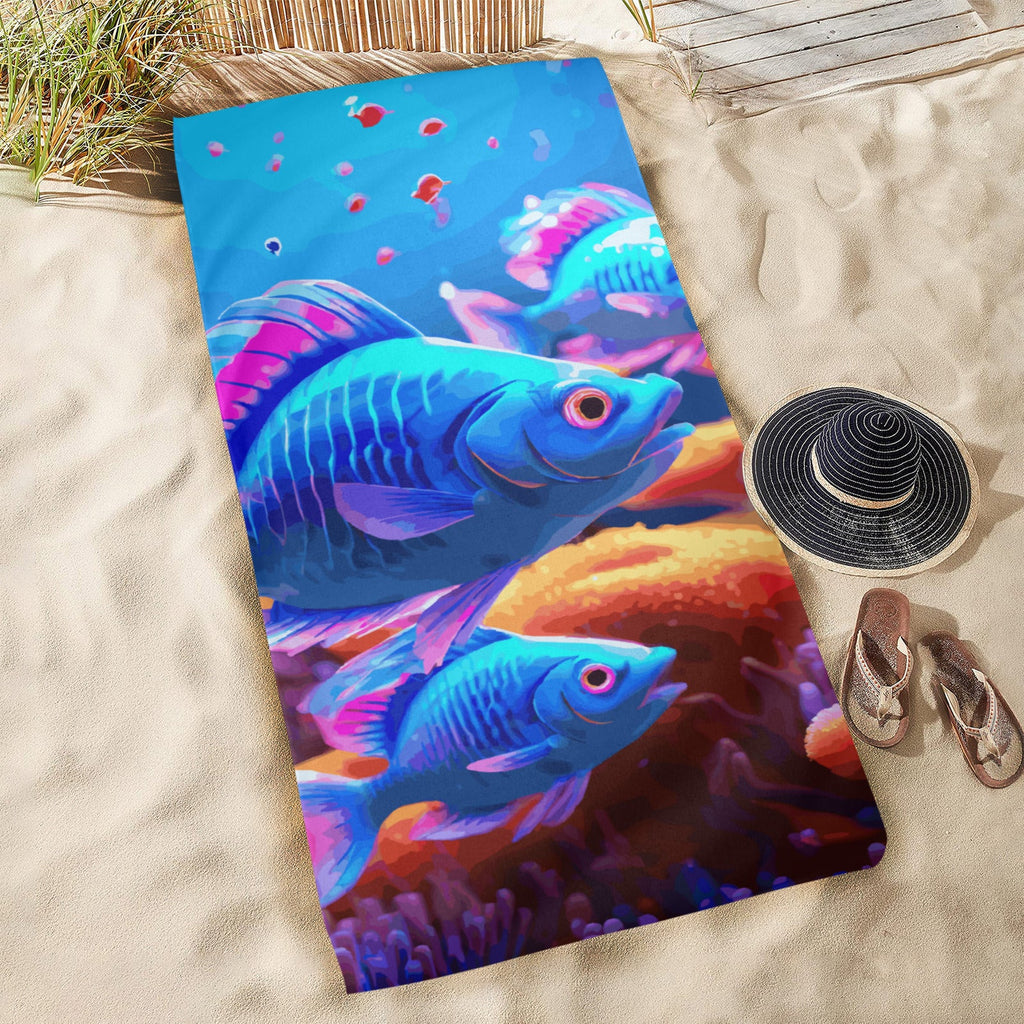 Blue Fish Beach Towel 31"x71"(NEW)