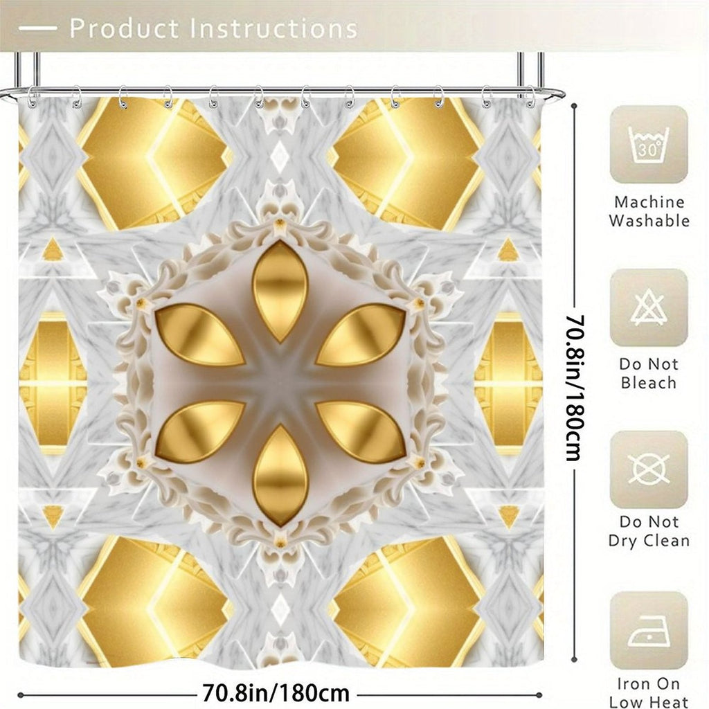 Golden Design Waterproof Polyester Shower Curtain