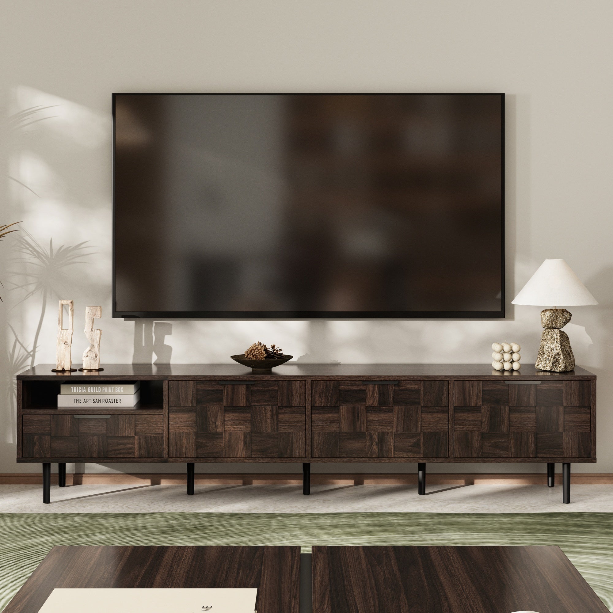 78 ' Mid Century Modern TV Stand for 65+ Inch TVs, TV Console with Storage Cabinets for Living Room, Entertainment Center Storage