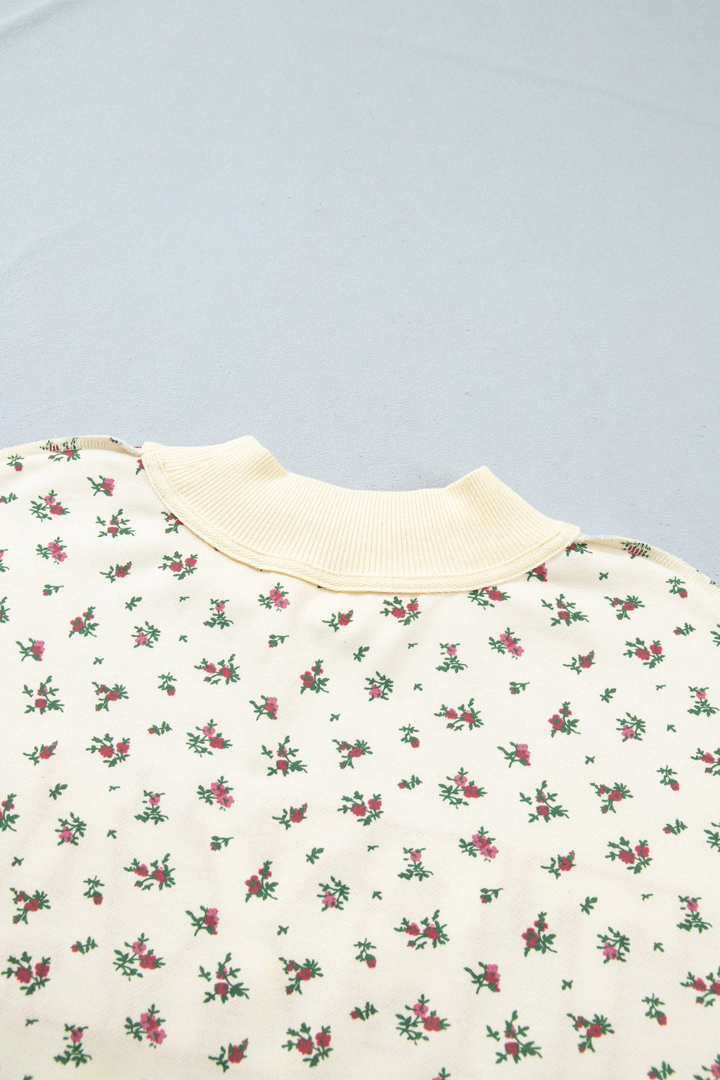 TEXAS Embroidered Floral Mock Neck Sweatshirt
