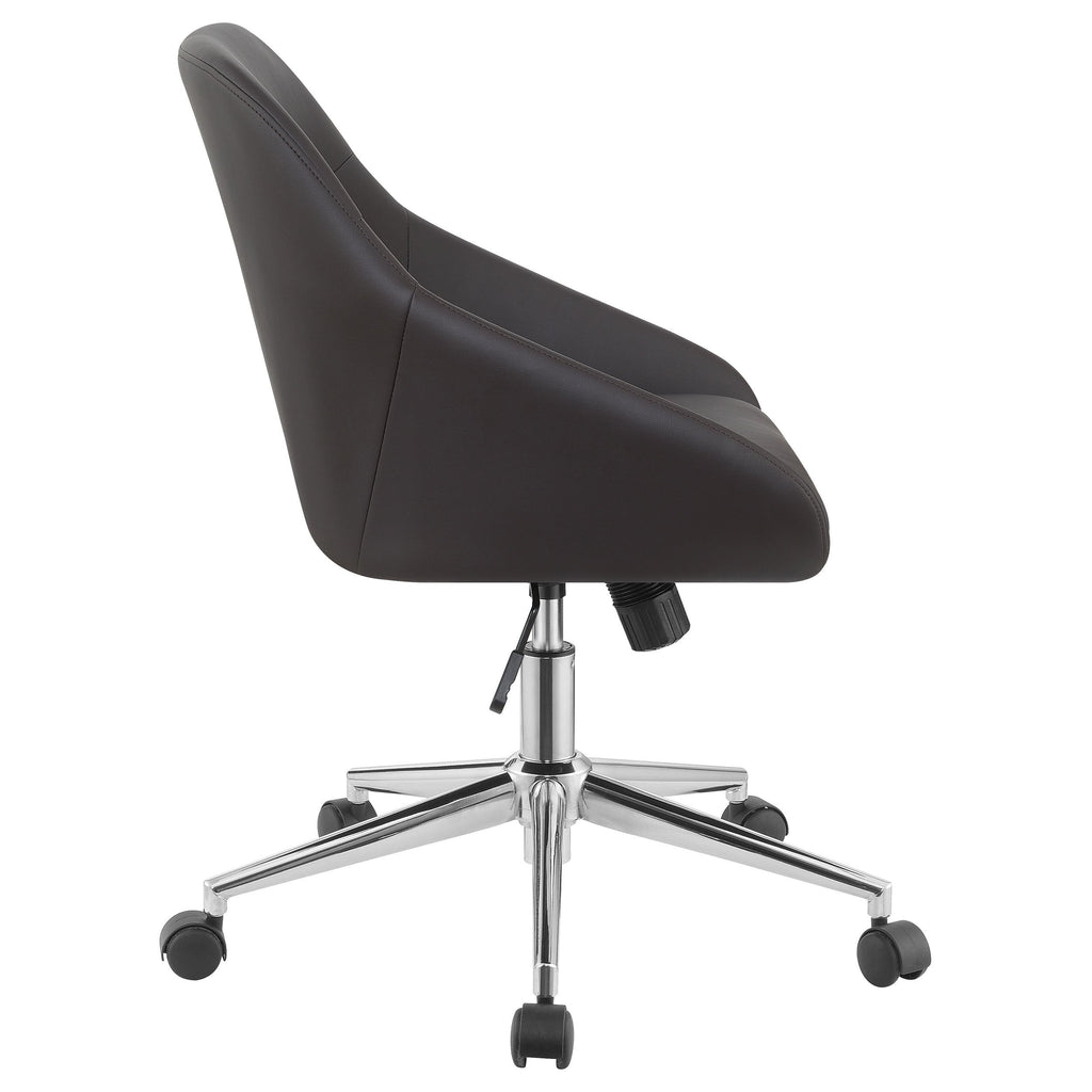 Jackman Brown Upholstered Adjustable Home Office Desk Chair