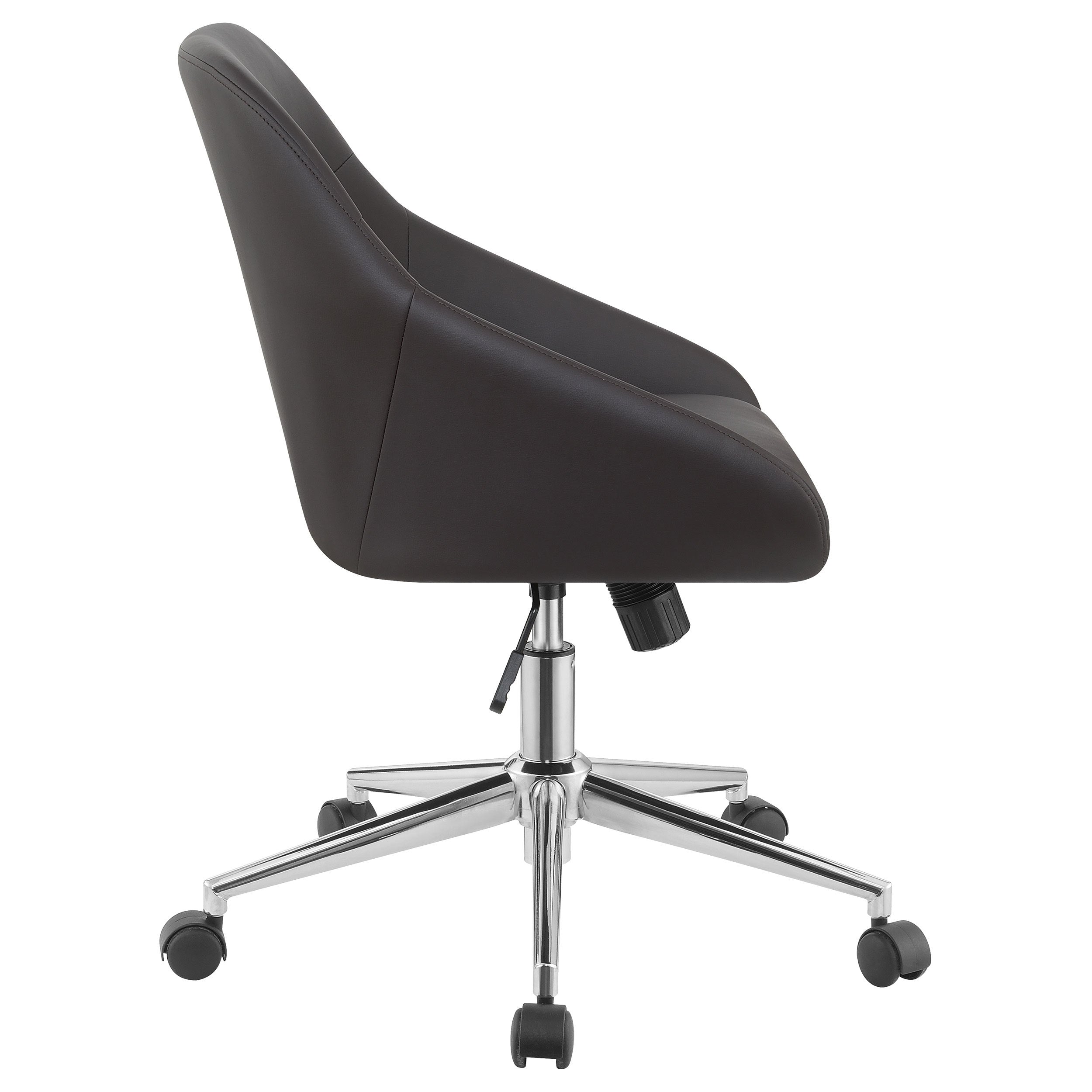 Jackman Brown Upholstered Adjustable Home Office Desk Chair