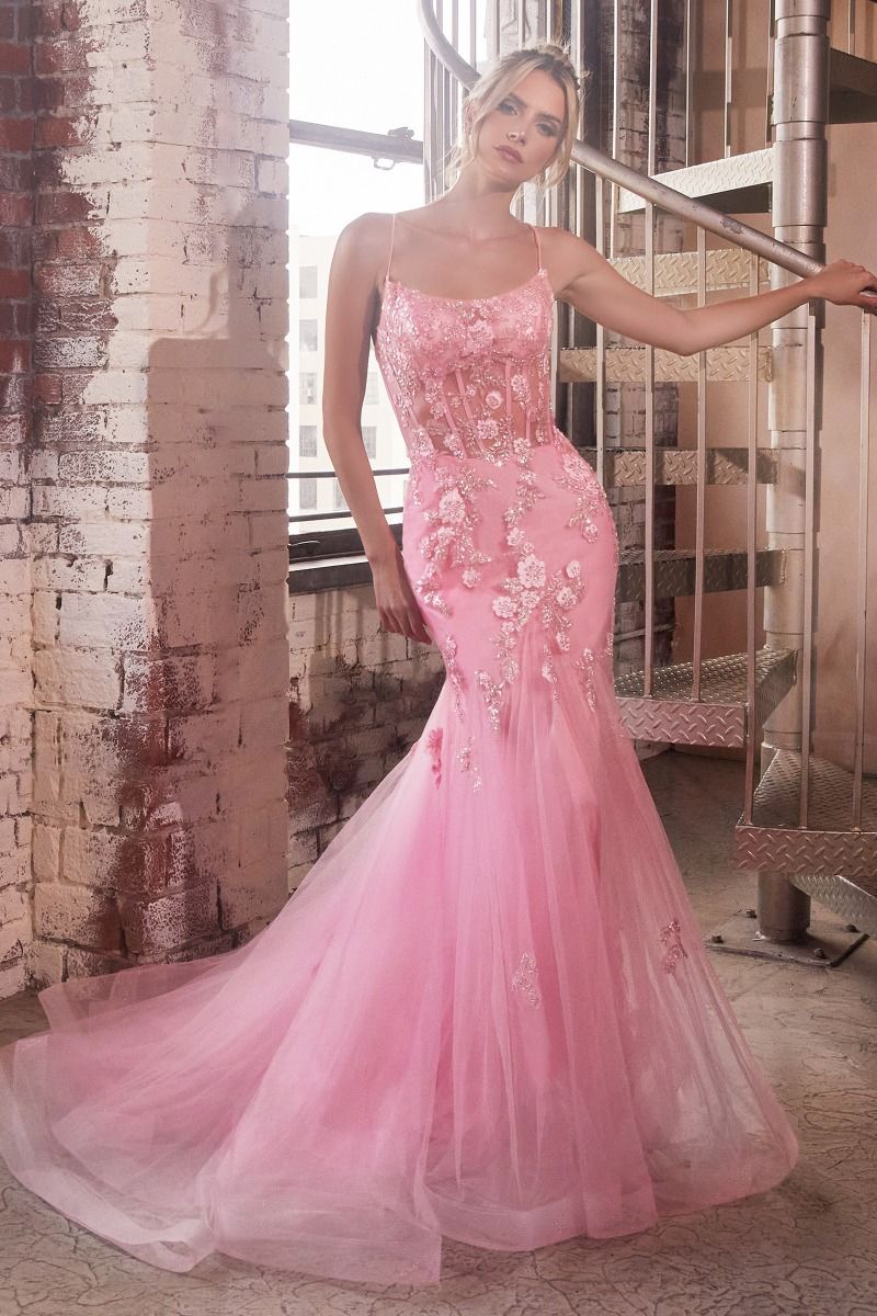 EMBELLISHED PASTEL MERMAID DRESS CDD145