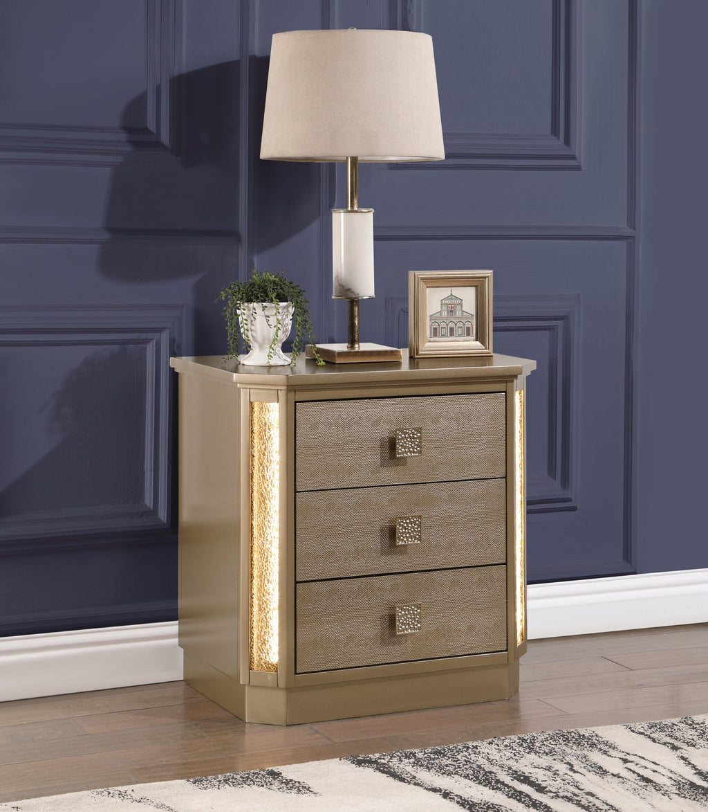 Medusa Queen 4PC Bedroom set Made with Wood in Gold (NJ Inventory)
