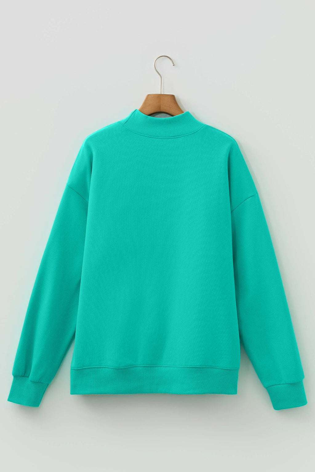 Solid Oversize Mock Neck Sweatshirt