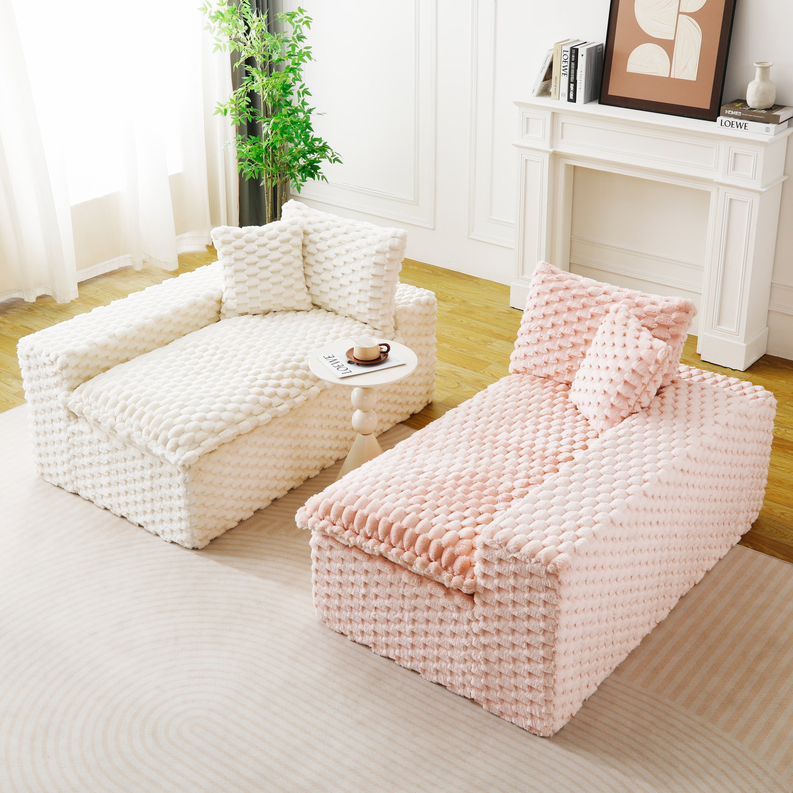 Luxury Color-Block Turtle Velvet Multifunctional Sofa - Arrangeable in Single Row, Side-by-Side or Facing Each Other, Stylish Living Room Furniture for Cozy Home Decor
