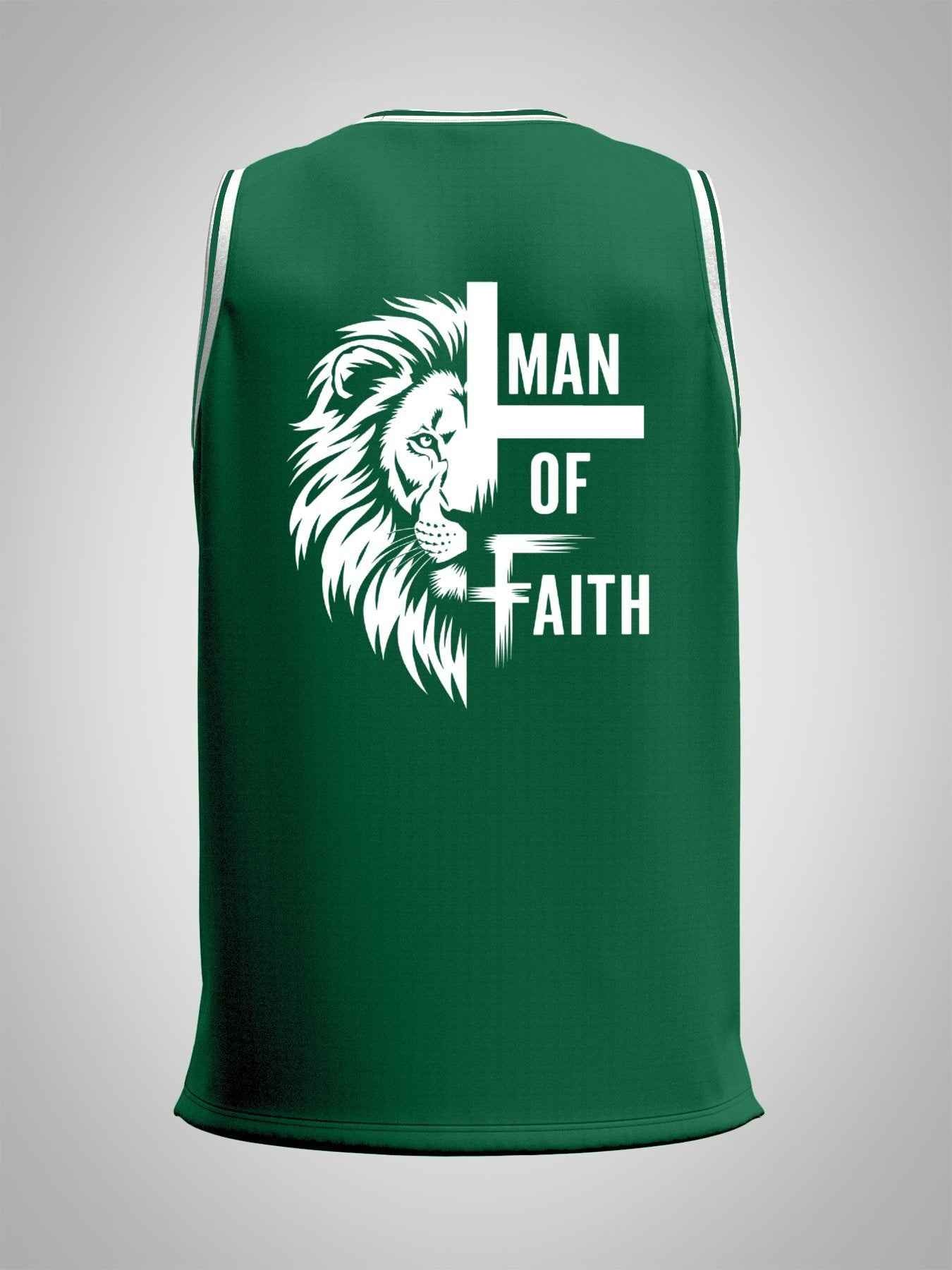Man of Faith Adult Green Basketball Jersey | Ships From USA