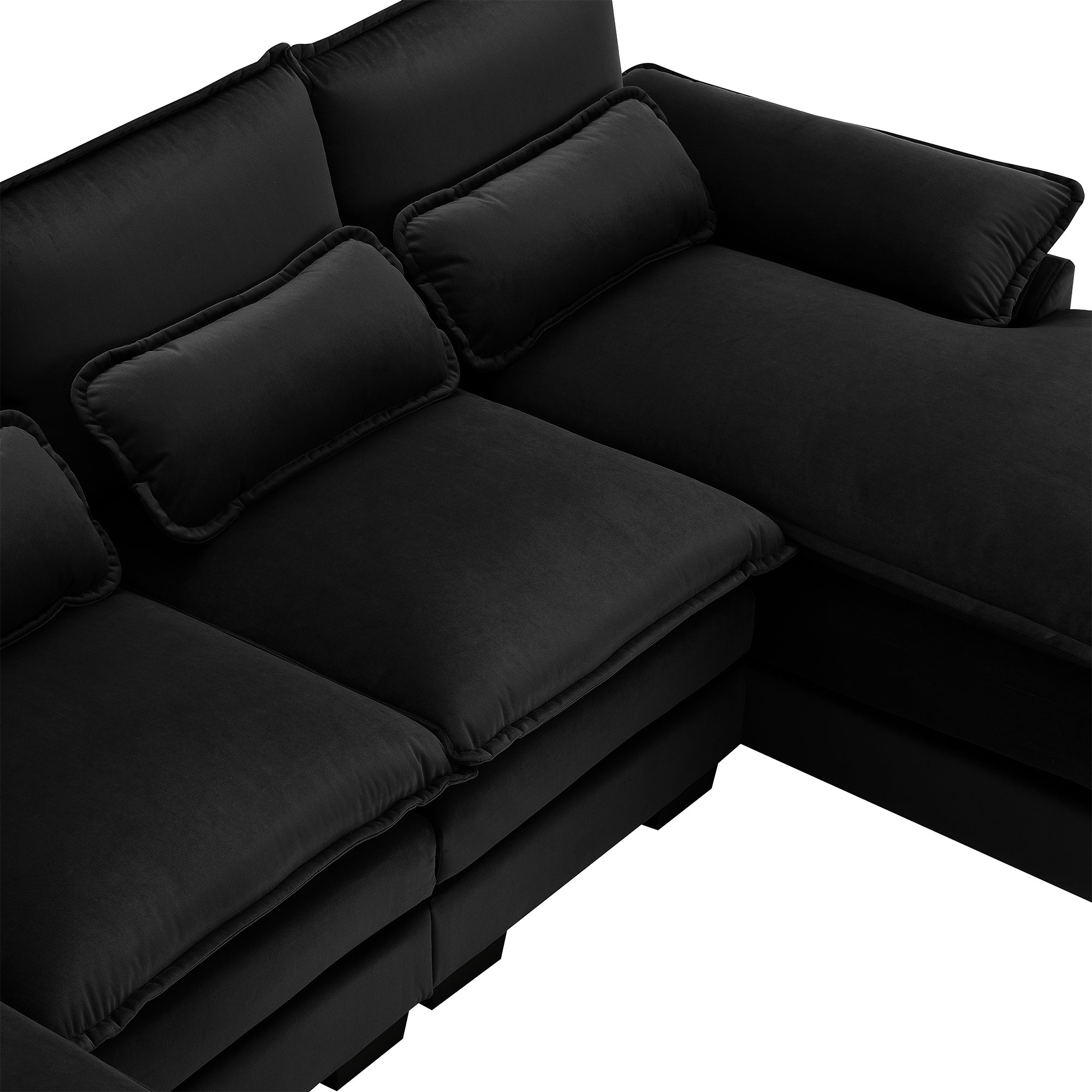 110*55' Modern U-shaped Sectional Sofa with Waist Pillows,6-seat Upholstered Symmetrical Sofa Furniture,Sleeper Sofa Couch with Chaise Lounge for Living Room,Apartment,5 Colours
