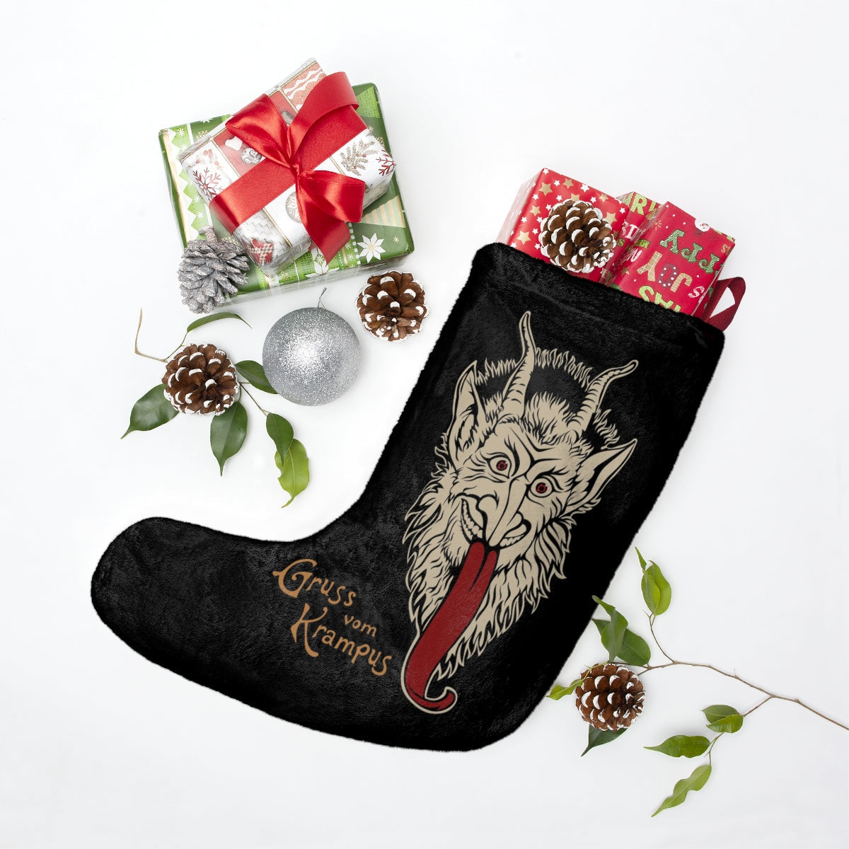 "Gruss vom Krampus" (Greetings from Krampus) Holiday Stocking
