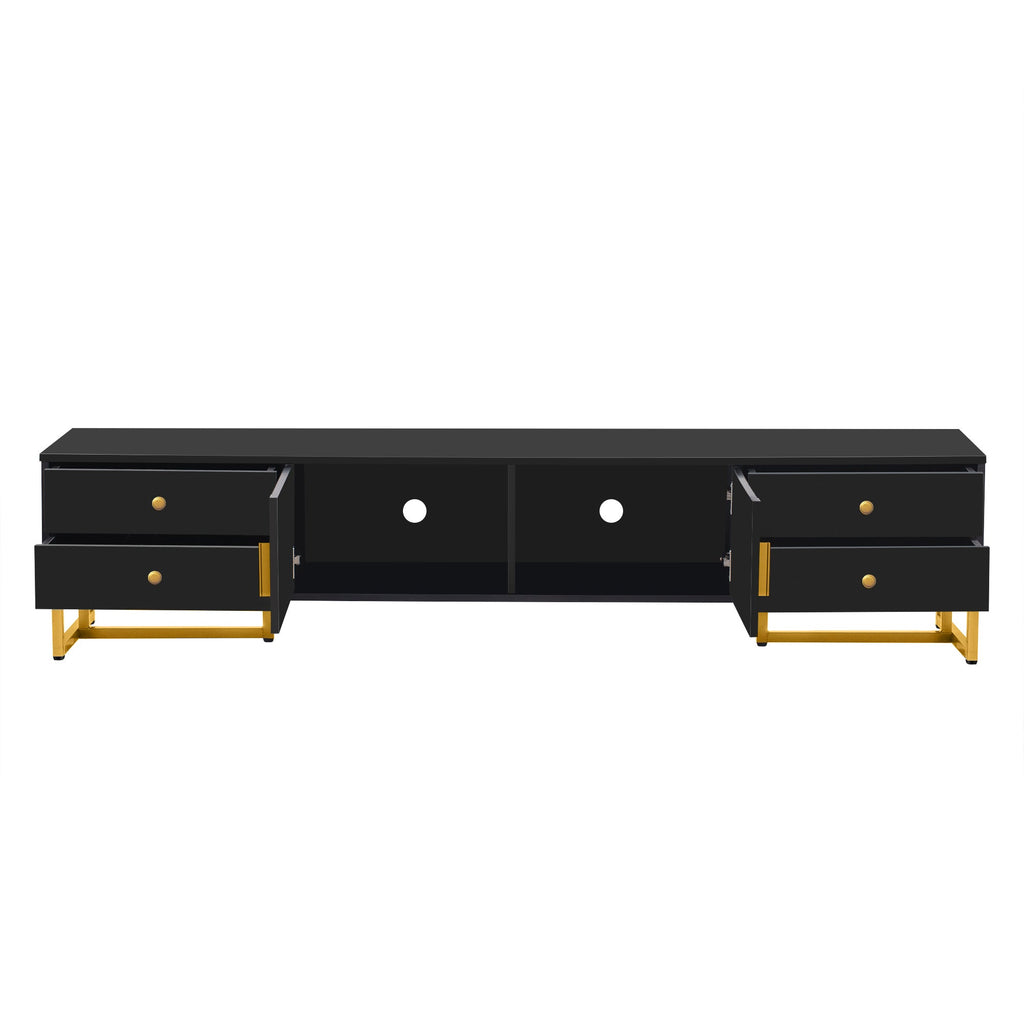 U-Can TV Stand for 65+ Inch TV, Entertainment Center TV Media Console Table, Modern TV Stand with Storage, TV Console Cabinet Furniture for Living Room