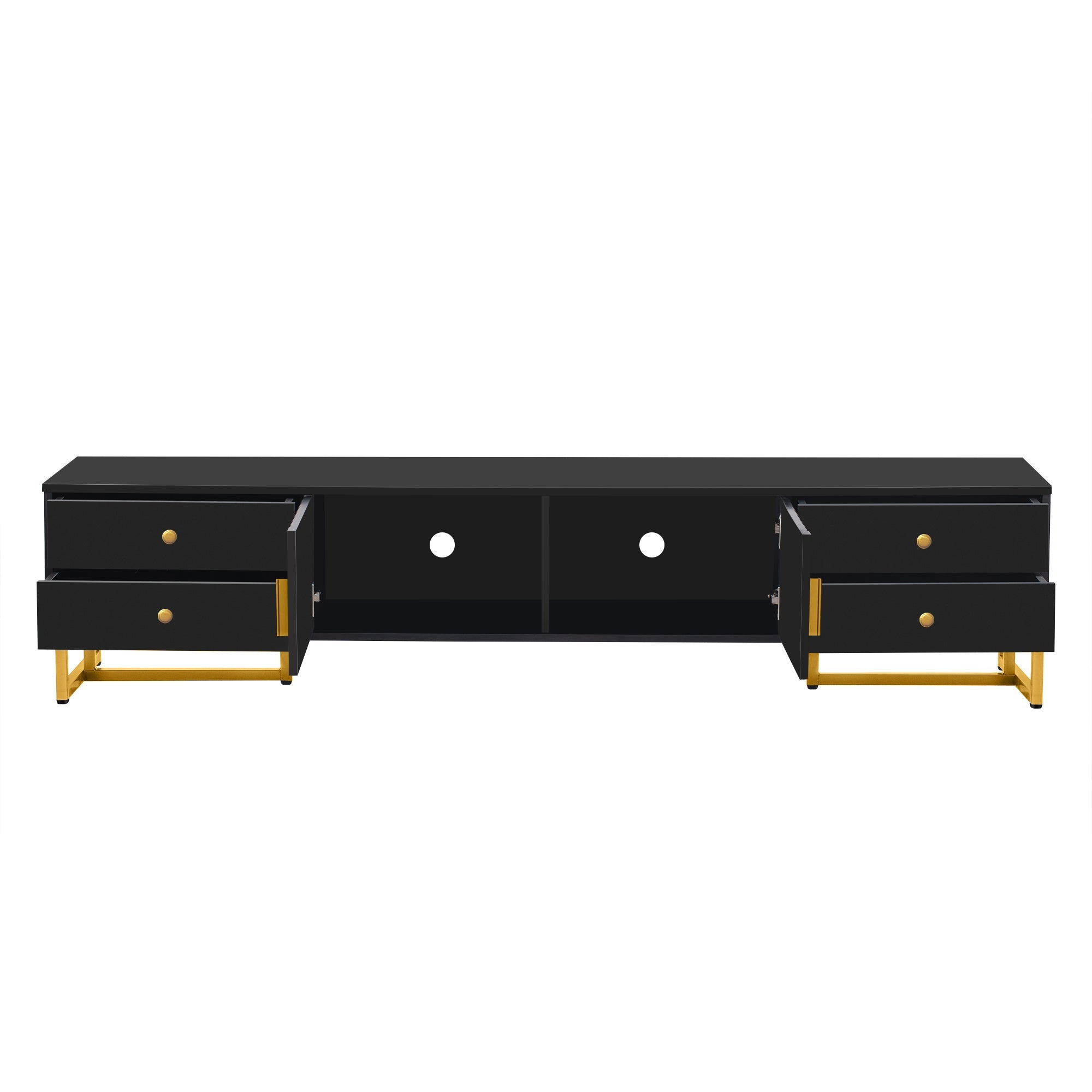 U-Can TV Stand for 65+ Inch TV, Entertainment Center TV Media Console Table, Modern TV Stand with Storage, TV Console Cabinet Furniture for Living Room