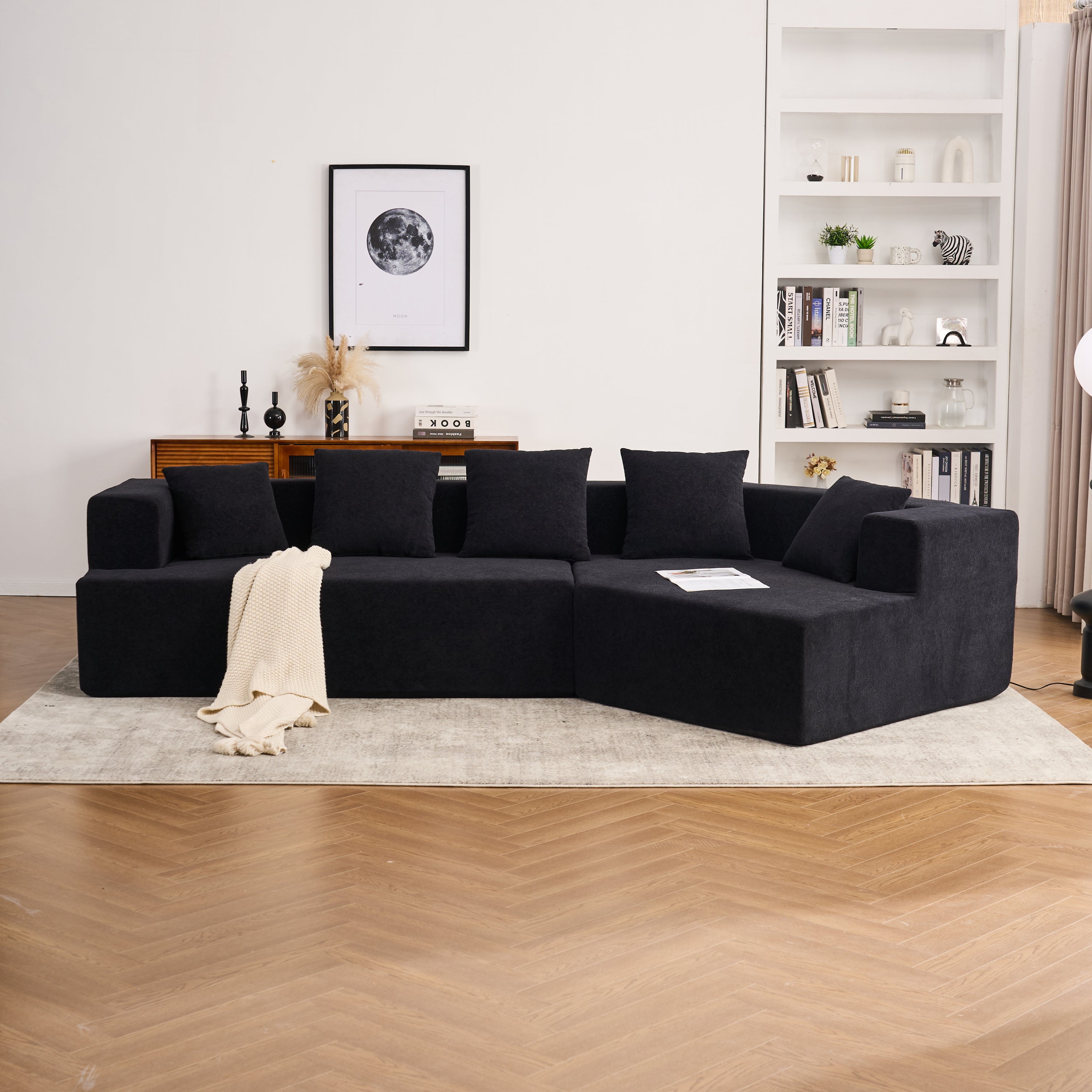 Memory Foam Couch, No Installation & Easy to Transport, Deep Seat Modern Sofa with Chenille Fabric, Couch for Living Room, Bedroom, Apartment, Home Office