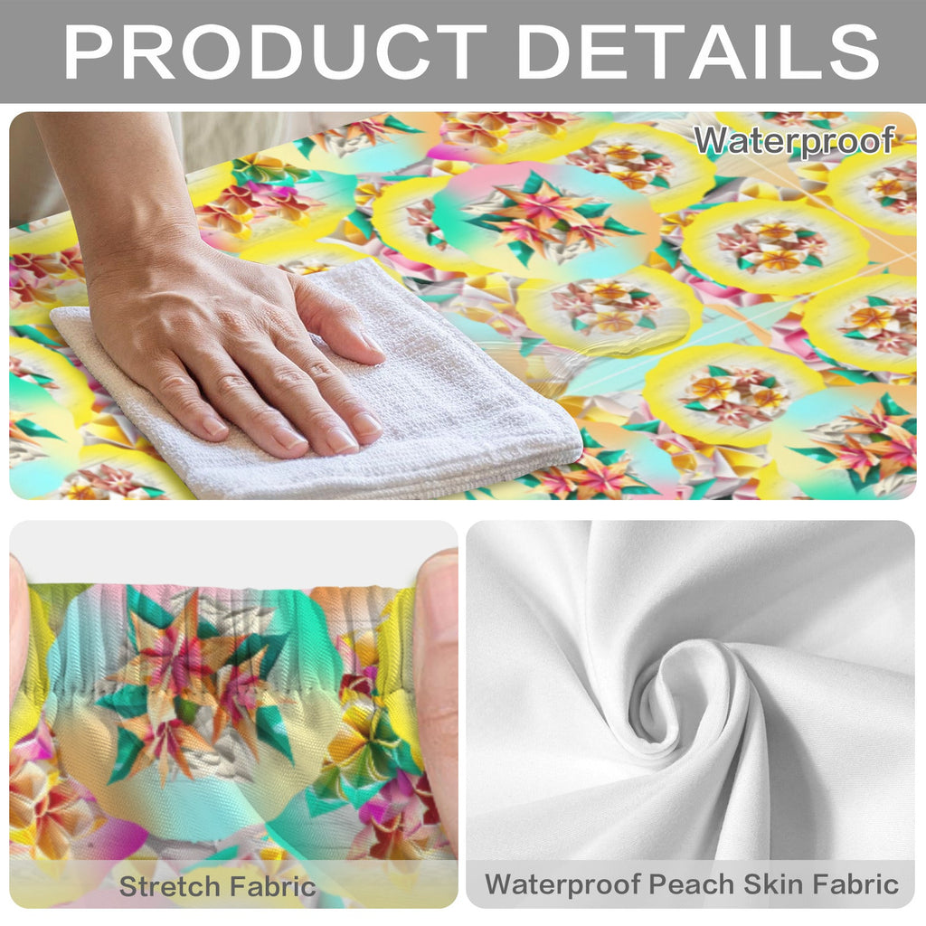 Circle Floral Pastel Pattern Picnic Table & Bench Covers Set 60"x30" | Ships from USA