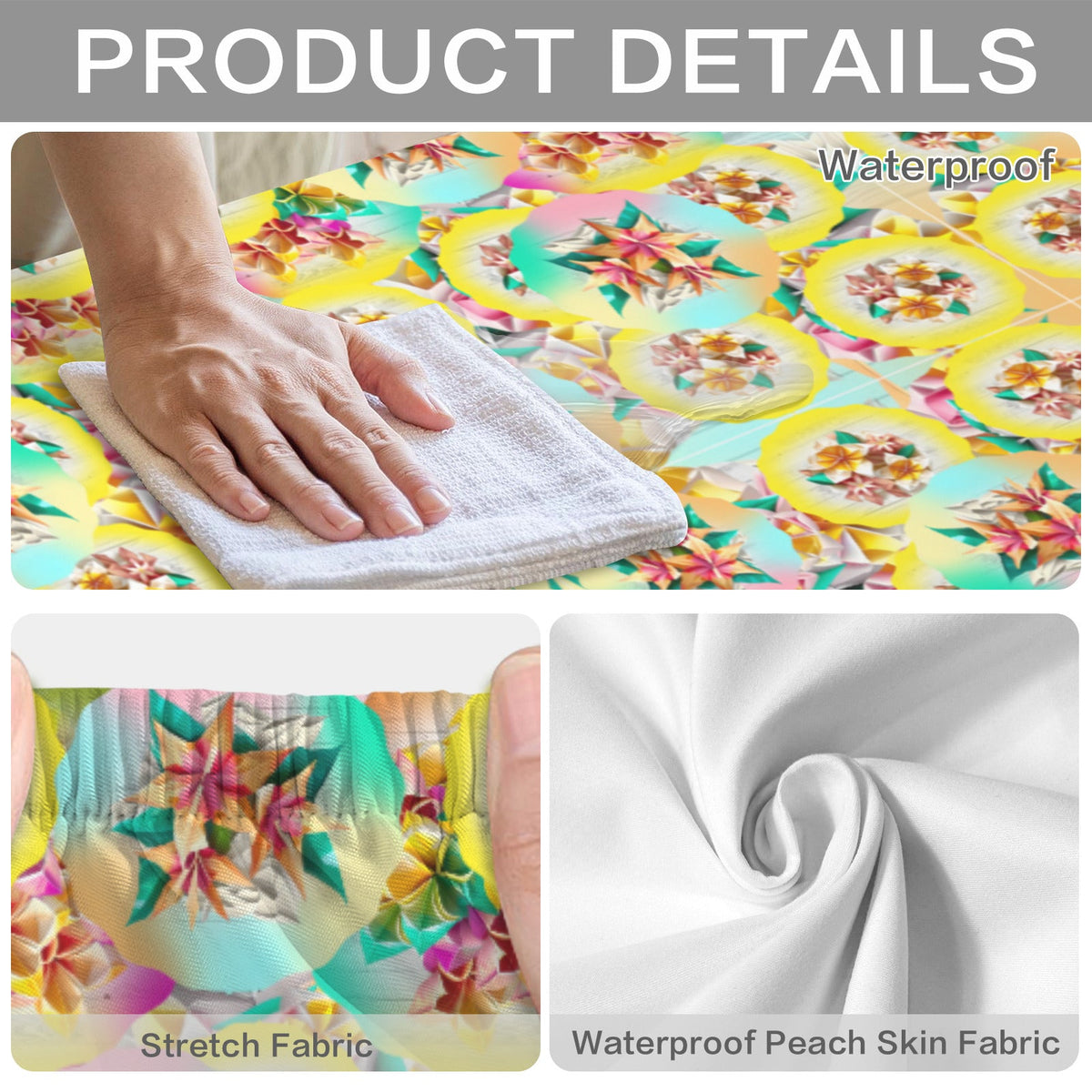 Circle Floral Pastel Pattern Picnic Table & Bench Covers Set 60"x30" | Ships from USA