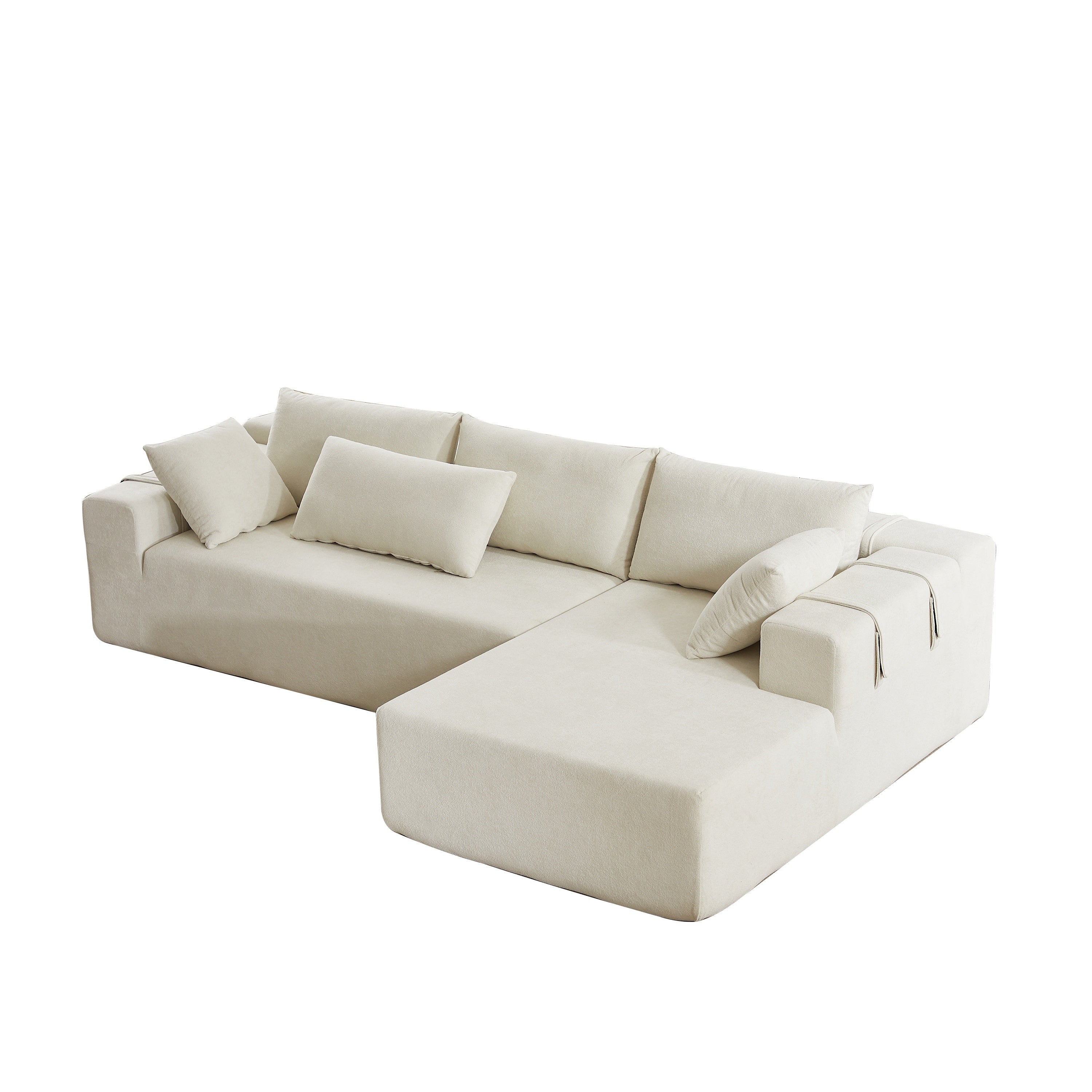Modern Chenille Upholstered Sectional Sofa Couch Set,Modular 108' L Shaped Sectional Living Room Sofa Set With 6 Pillows,Free Combination Sofa Couch for Living Room,Bedroom