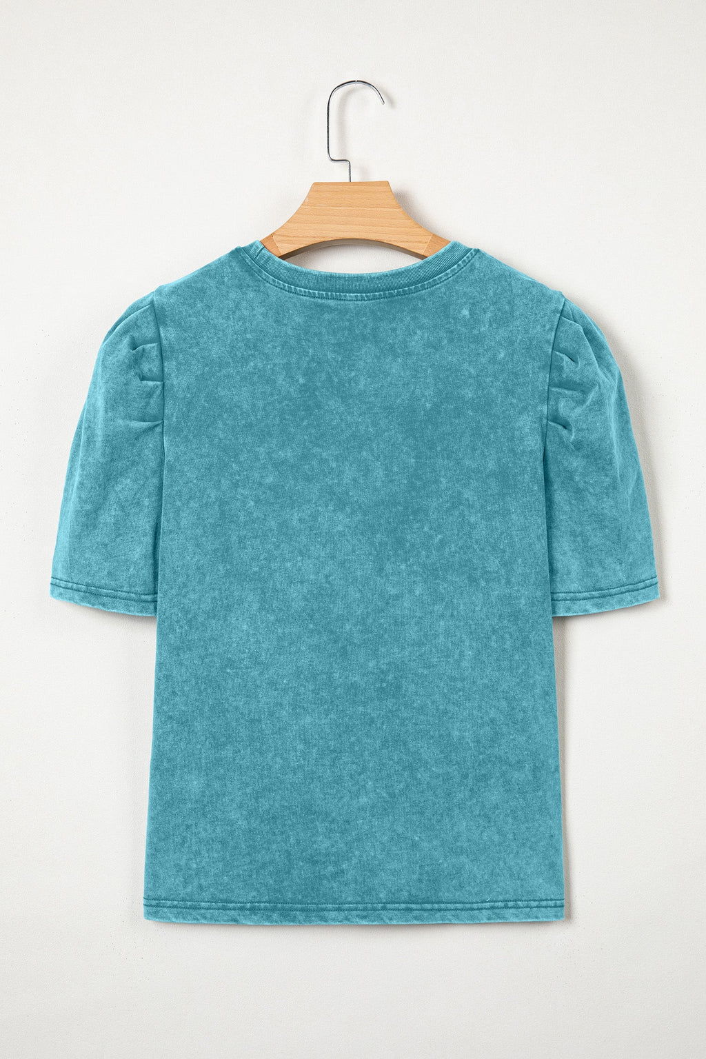 Western Embroidered Mineral Wash Puff Sleeve Tee